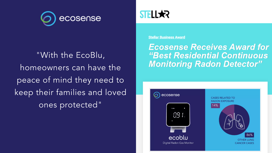 Le dispositif de surveillance du radon EcoBlu reçoit le prix du meilleur détecteur de radon à surveillance continue résidentielle