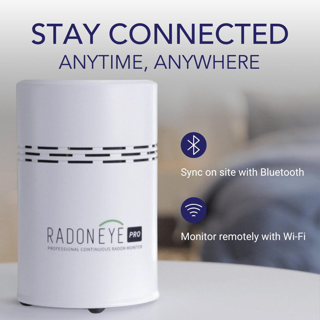 RADONEYE PRO device with Bluetooth and Wi-Fi connectivity