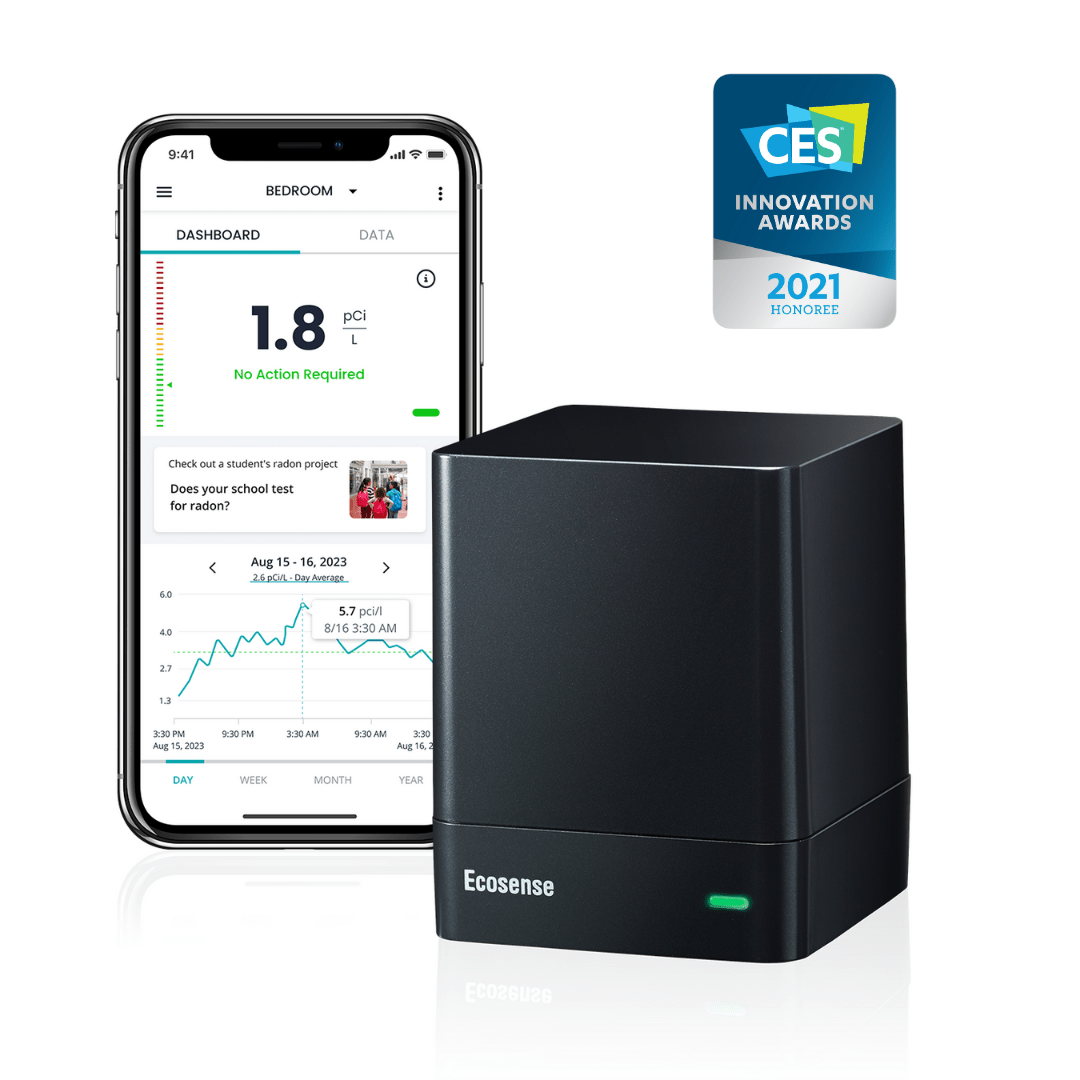 EcoQube digital radon detector for home 